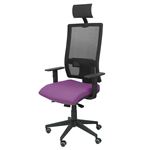 Silla de Oficina ergonómica Piqueras y Crespo Modelo Horna con cabecero tejido Bali lila