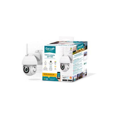 Garza Smarthome Exterior wifi 360º 1080p nocturna ® vigilancia inteligente 360° hd ip65 impermeable lluvia movimiento audio bidireccional control remoto y zoom