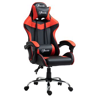 Silla gaming profesional ajustable Vinsetto 63x67x127cm rojo y negro - 1