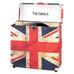 Caja de almacenamiento Victrola de 30+ discos de vinilo-Color Bandera UK