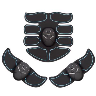 Estimulador electrónico y masaje EMS inteligente A81Q. Para abdominales, brazos y piernas. Batería recargable. DAM Negro - 1