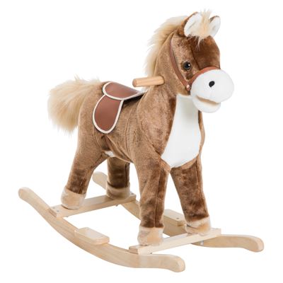 Caballito De Homcom 3 anos peluche para niños +3 74x33x62cm