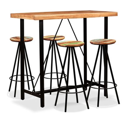 Vidaxl Set De Muebles De Bar 5 Piezas Madera De Acacia Y Reciclada