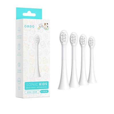 Cabezales De Cepillo Infantil Sónicos Pack 2 Cerdas Suaves +4 Años Blanco