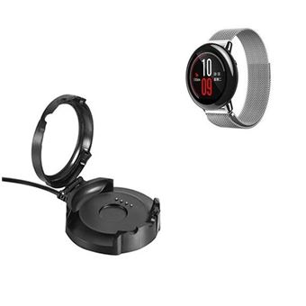 Kit Pulsera Milanese Loop Cierre Magnético + Cargador Usb Charger Xiaomi Amazfit Pace 2 Cinza - 1