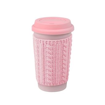 Taza cerámica Atosa Rosa Con Jersey Y Tapa 520 Ml - 1
