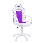 Drw Escritorio Estudio o despacho sillon gaming acabado en color blanco y lila medidas 60 cm ancho x