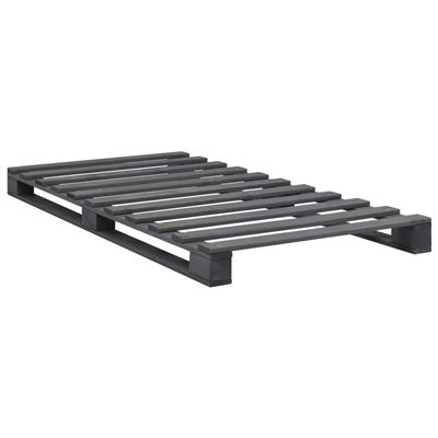 Vidaxl Gris Estructura De Cama De Palés Madera Maciza Pino 100X200cm