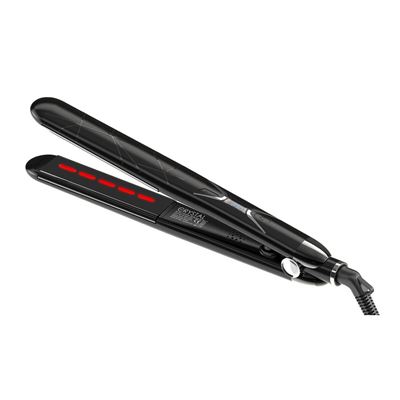 Plancha De Pelo Cerámica Turmalina By Agv Crystal Infrared 25 Mm 60w Negro