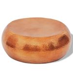 Mesa de centro vidaXL redonda de aluminio martillado 75x28cm cobre