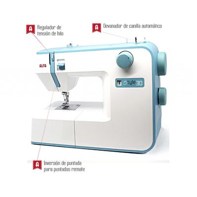 Máquina De Coser Style 30 19 Puntadas, Cose Vaqueros Blanco