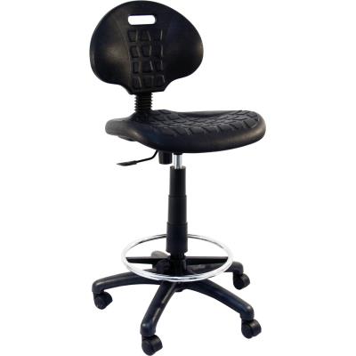 Piqueras Y Crespo paterna taburete poliuretano negro modelo t31 de trabajo giratorio regulable en alturaaro cromado asiento respaldo inyectado alta color uso intensivo 24 horas