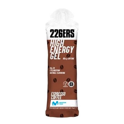 226ers High Energy Gel - 1 Gel X 60 Ml - Gel Energético - 200 Kcal Por Stick - Sabor Café