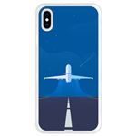 Funda Hapdey para iPhone XS Max, Diseño Listo para una nueva aventura, avión despegando, Silicona TPU