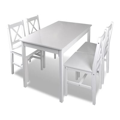 Vidaxl Conjunto De Comedor Mabel 1 Mesa + 4 Sillas Blanco , Leroy Merlin - Imagen 2