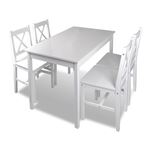 Juego de muebles de comedor vidaXL 5 piezas Blanco