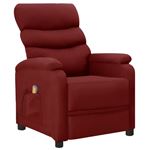 Sillón de masaje reclinable vidaXL cuero sintético color vino tinto