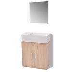 Conjunto de mueble y lavabo vidaXL, 3 piezas Beige