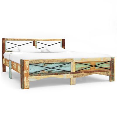 Vidaxl Estructura De Cama De Madera Maciza Reciclada 180X200 Cm