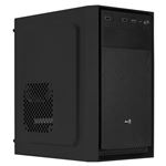 Caja PC Aerocool CS104, MicroATX Compacta, Aluminio Pulido, Ventilador 12cm, Negro