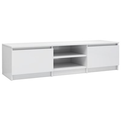 Mueble De Tv Vidaxl De Aglomerado Blanco Brillante 140x40x35,5 Cm