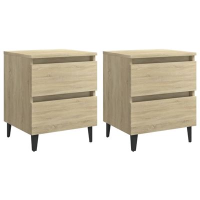 Vidaxl Mesitas De Noche 2 Uds Aglomerado Color Roble Sonoma 40X35x50cm