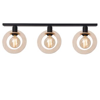 Lámpara de Techo Homemania Natural Negro Madera 80x8x25cm