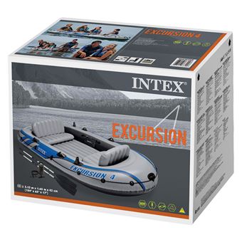 Intex Excursion 4, Set De Barco Hinchable Y 2 Remos Unisex Adulto, Gris,  315 X 165 X 43 Cm : : Deportes y aire libre