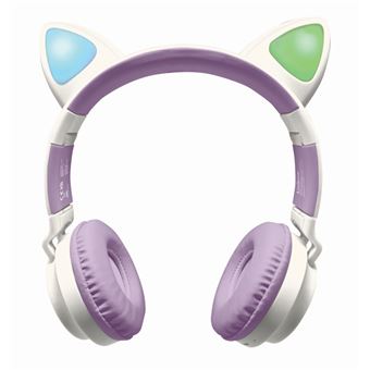 Lexibook Auriculares Infantiles Bluetooth LED con Orejas de Gato