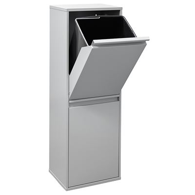 Cubo De Basura Y Reciclaje De Acero De 2 Compartimentos Arregui Basic Cr202-b, 2x17l 34l Gris