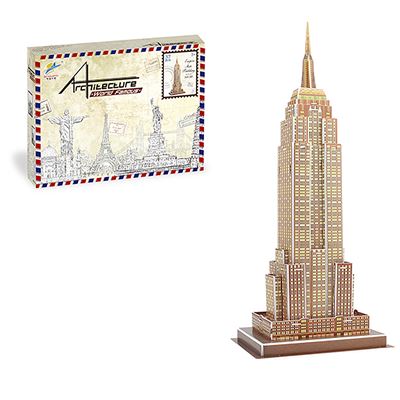 Puzle 3d Dam De Cartón Del Empire State Building En Nueva York 37 Piezas Multicolor