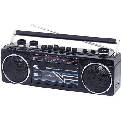 Radiocasete Trevi Rr 501bt Negro - Bluetooth - Radio 4 Bandas - Reproduce Mp3 Desde Usb / Sd - Conec