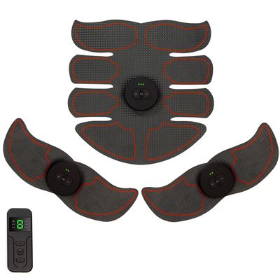 Estimulador electrónico y masaje EMS Z81Q con mando a distancia. Para abdominales, brazos y piernas. DAM Negro