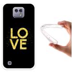 Funda LG X Cam, WoowCase [ LG X Cam ] Funda Silicona Gel Flexible Chic Style Love / Amor Oro, Carcasa Case TPU Silicona