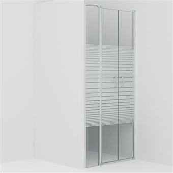 Puertas de ducha vidaXL ESG medio esmerilado 100x185 cm