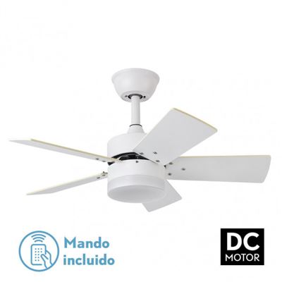 Ventilador De Techo Fabrilamp Led Marta Regulable Con Control Remoto 36w 3cct 3060lm Ip20 Ø76cm Blanco