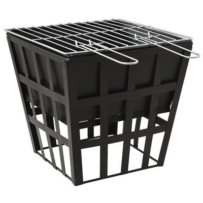 Brasero Vidaxl Y Barbacoa 2 En 1 De Acero 34x34x48 Cm