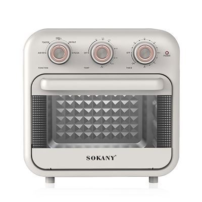 Horno Freidora De Aire Dam 18l Capacidad Panel De Control Mecánico Con 1800w 5 Accesorios Blanco