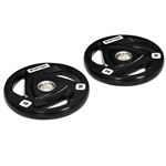 Juego de 2 discos de pesas olímpicas 10Kg SPORTNOW Ø32x4cm negro