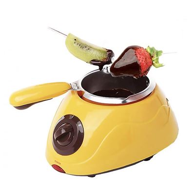 Chocolatera Eléctrica Dam Con Multiples Accesorios Derrite Chocolate Sin Agua Cazo 250 Ml Amarillo
