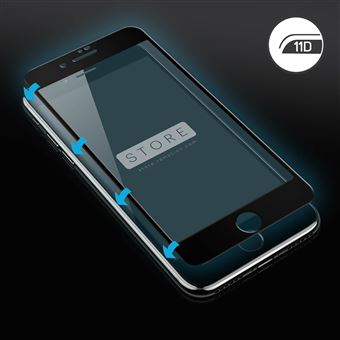 Cristal templado iPhone 6 / 7 / 8 11D Borde negro Protector de pantalla