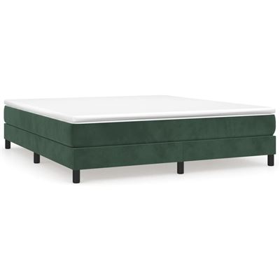Vidaxl Verde/Oscuro Estructura Estructura De Cama Con Somier Terciopelo 180X200 Cm - Imagen 2