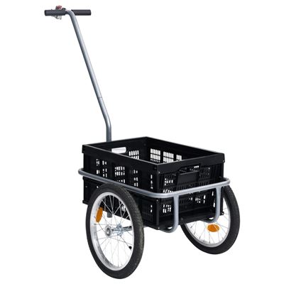 Remolque de bicicleta vidaXL con caja plegable 50 L negro 150 kg