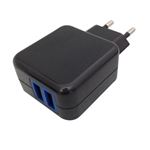 Cargador Leotec Doble Para Tablet y Smartphone 5v 2a (Incluye dos Cables de Microusb y 2.5mm)