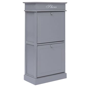 Mueble zapatero de madera de Paulownia gris 50x28x98 cm vidaXL - 1