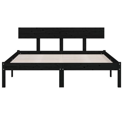 Estructura de cama para colchón de 120x200 cm hecha de madera de color  negro VidaXL