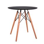 Mesa Redonda de Comedor Estilo Nórdico 74x120cm Thinia Home Color Negro