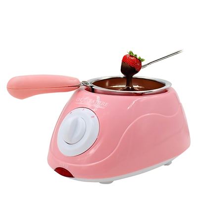 Chocolatera Eléctrica Dam Con Multiples Accesorios Derrite Chocolate Sin Agua Cazo 250 Ml Rosa