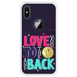 Funda Hapdey para Iphone X - XS, Diseño Frase romántica, Love you to the moon and back, Silicona TPU