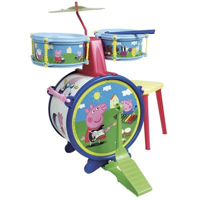 Bateria Con Banqueta peppa pig claudio reig 3 tambores 722323 juguete 31002323 cr12cr13cr14